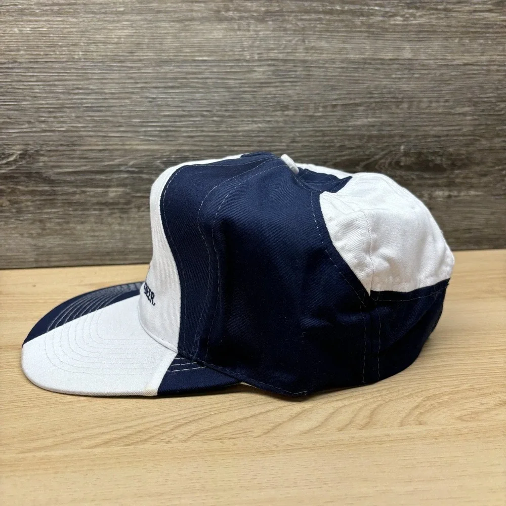 Vintage Miller Lite Hat Cap Strap Back Blue White Beer Advertising Pilsner 90s